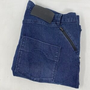 Hylete Men's 34 Stretch Dark Wash Blue Denim Zip Side Pocket Straight Leg Jeans